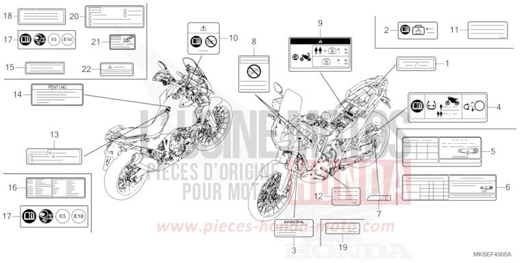 WARNETIKETT von Africa Twin DCT MAT BALLISTIC BLACK METALLIC (NHA86) von 2021